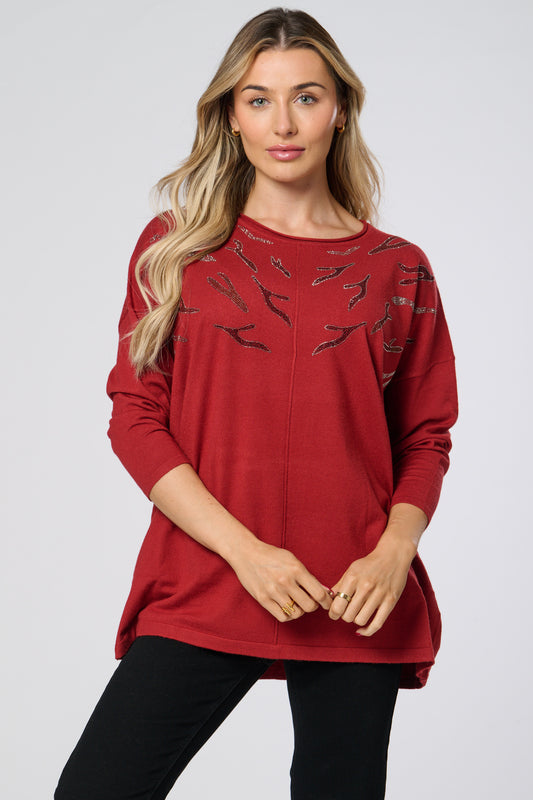 Embellished Knitted Top