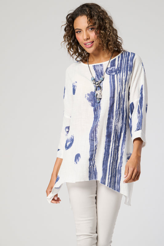 7560-A Oversized, 3/4 sleeve Top (Wholesale Pack Of 7) Pre-Order