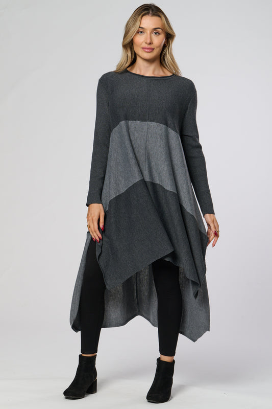 Long Block Stripe Knitted Dress