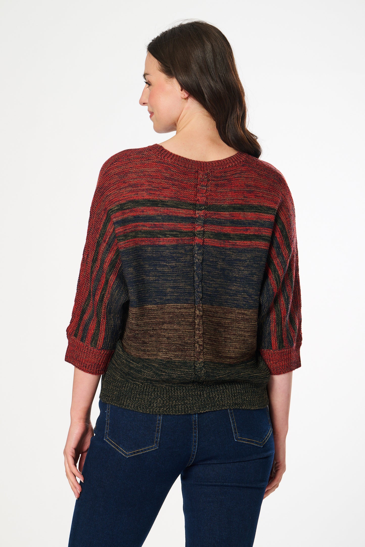 Striped Cable Knit Jumper