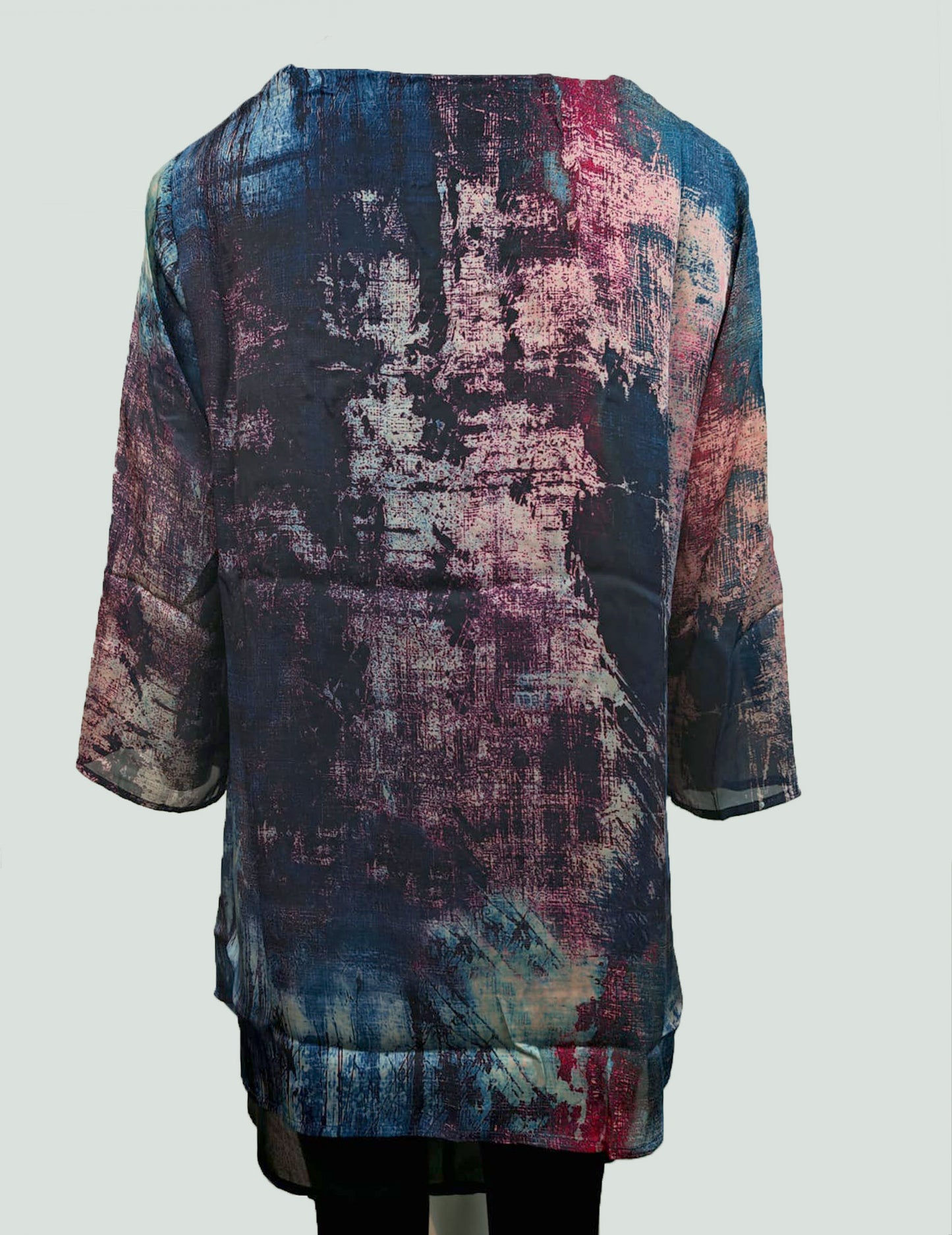 Multi-Coloured Printed Silk Touch Double Layered Top