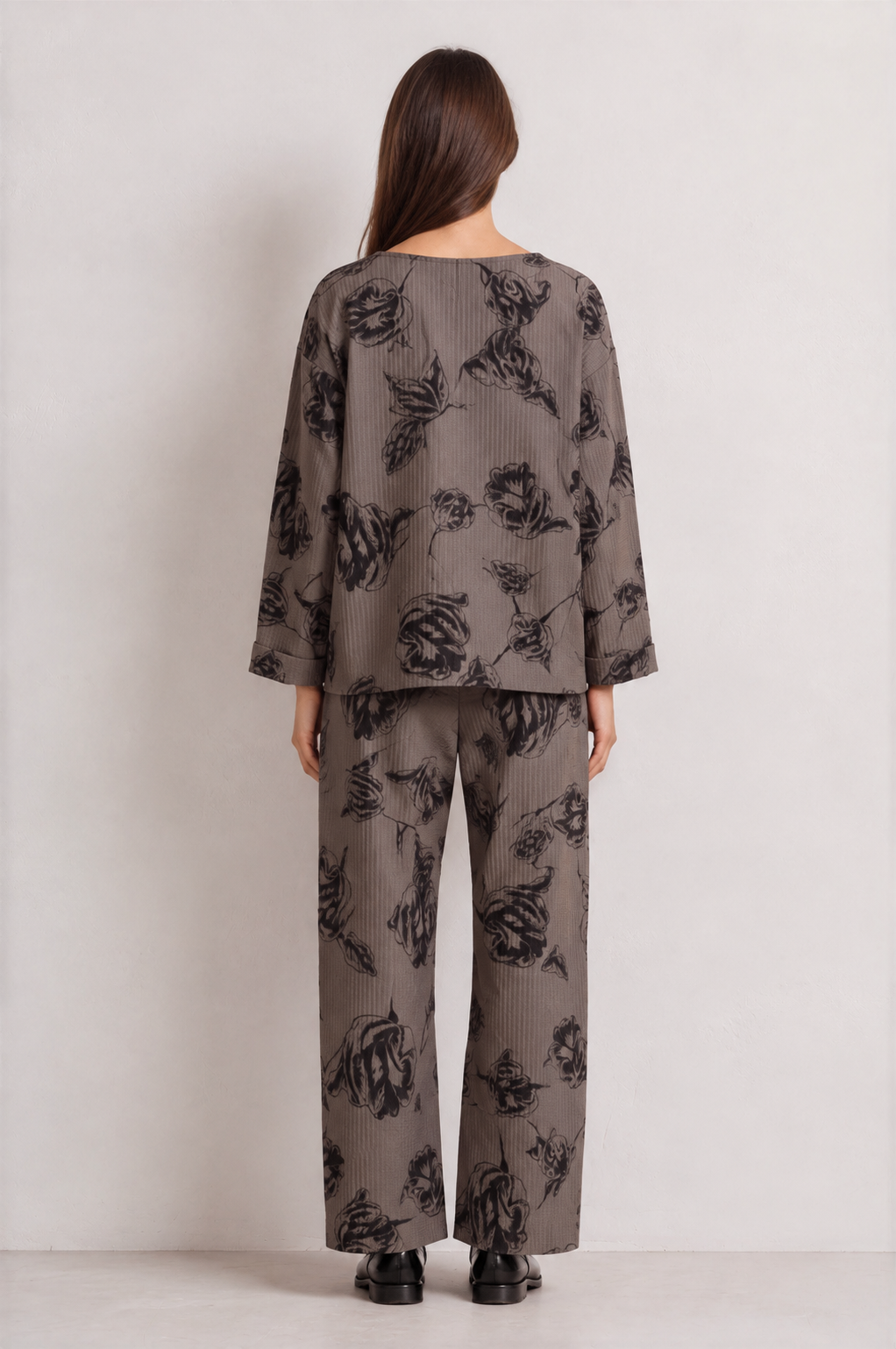 Abstract Floral Crinkle Wide Leg Trousers £9.95