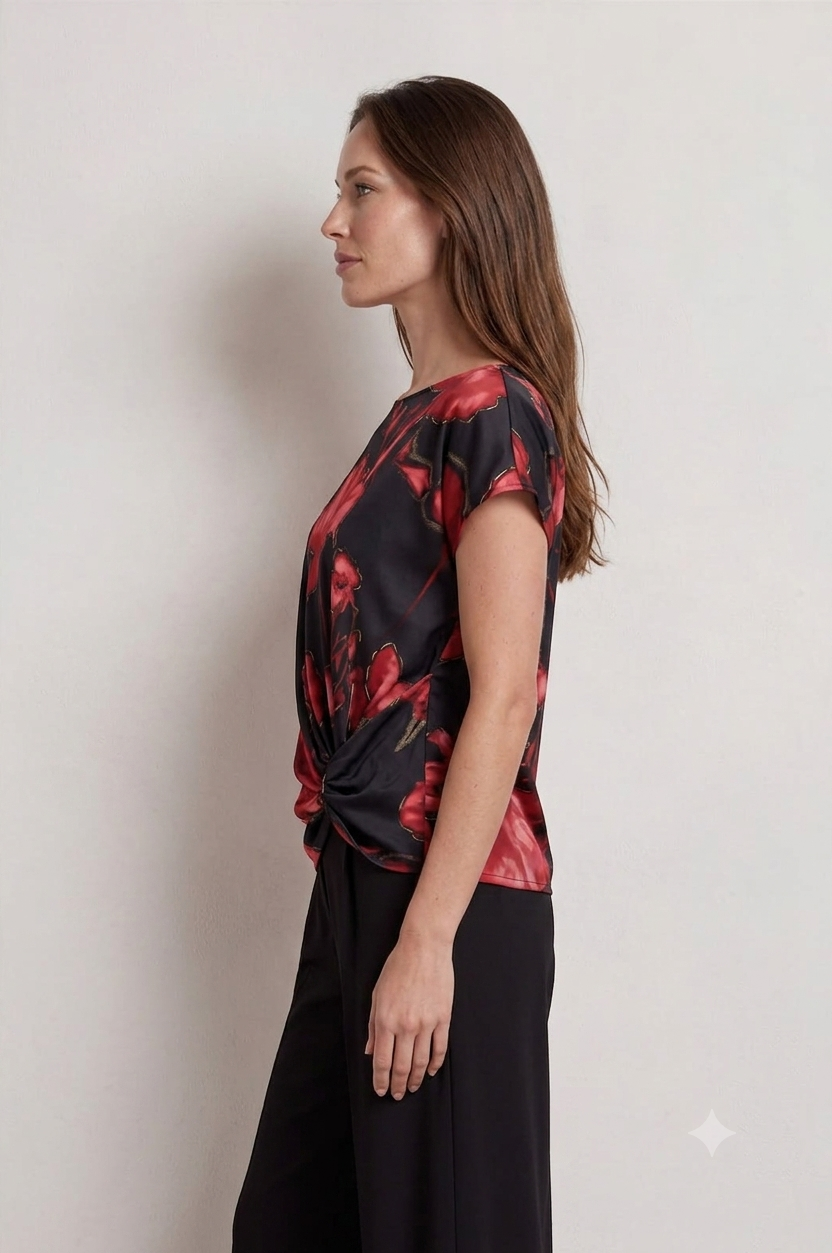 Floral Twist-Front Stretch Top £9.95
