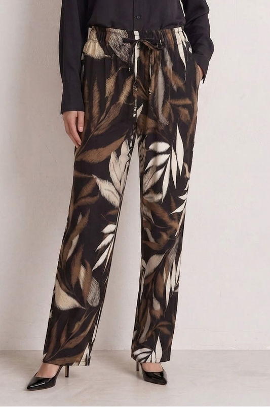Abstract Leaf Print Wide Leg Trouser £10.95