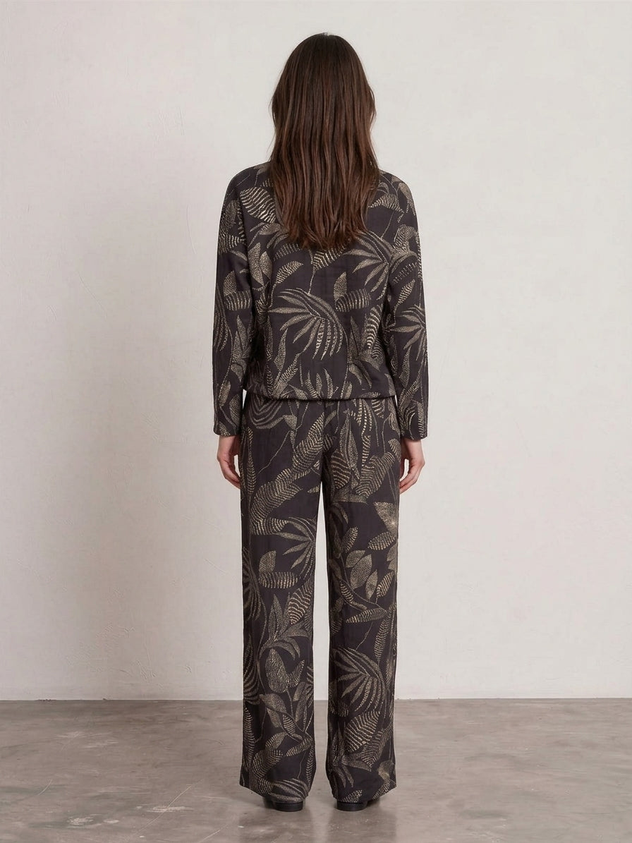 Textured Palm Print Front-Tie Top £8.95