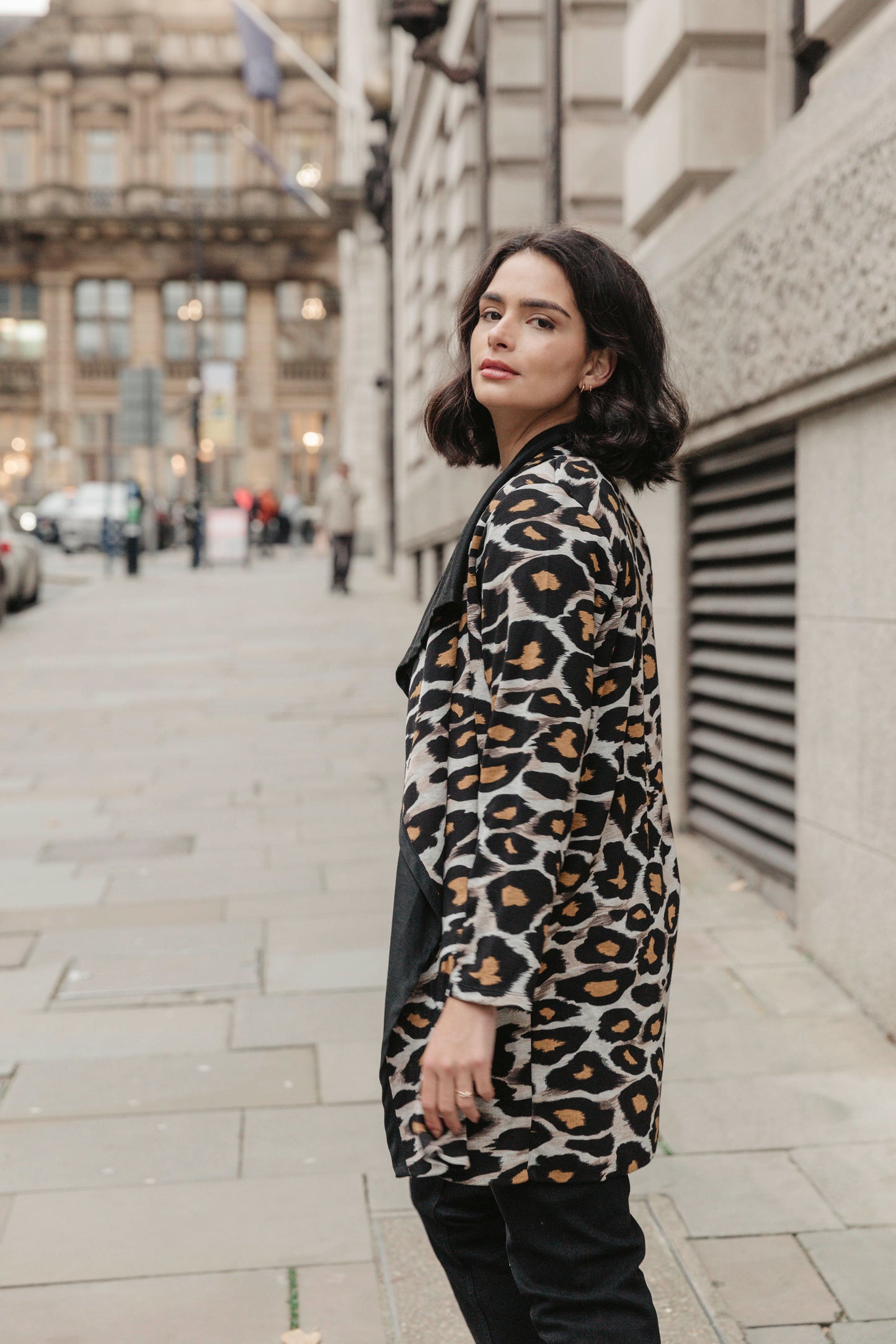 Animal Print  Soft Touch Waterfall Jacket