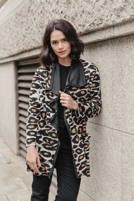 Animal Print  Soft Touch Waterfall Jacket