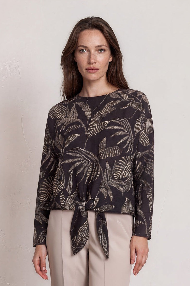 Textured Palm Print Front-Tie Top £8.95