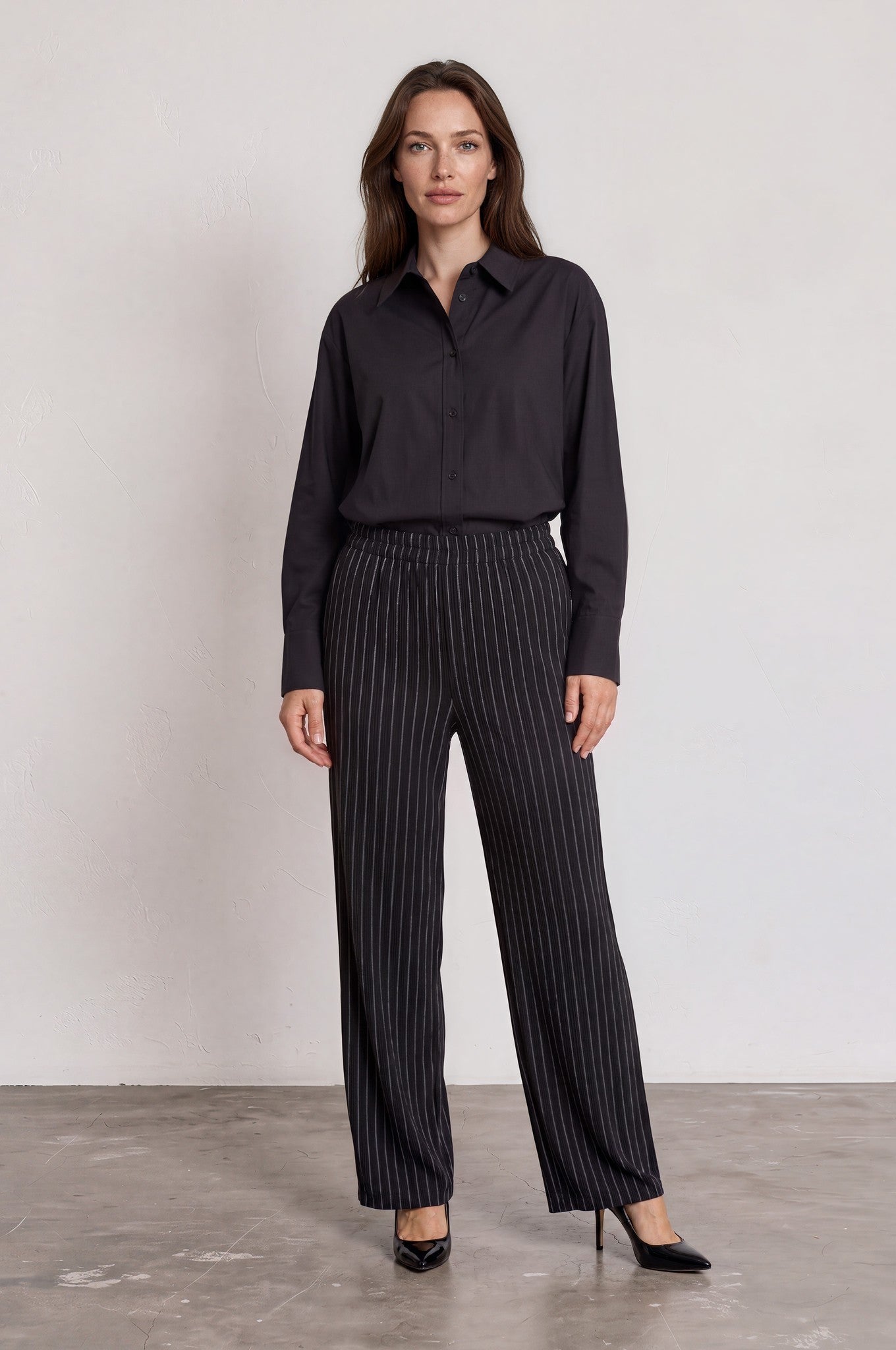 Pinstripe Soft Wide-Leg Trousers £8.50