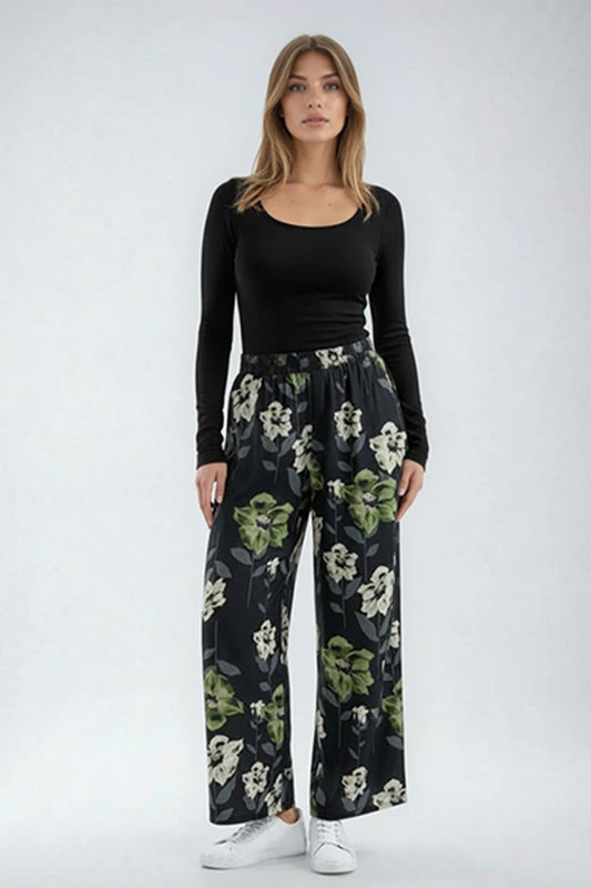 Floral Chiffon Wide Leg Trouser