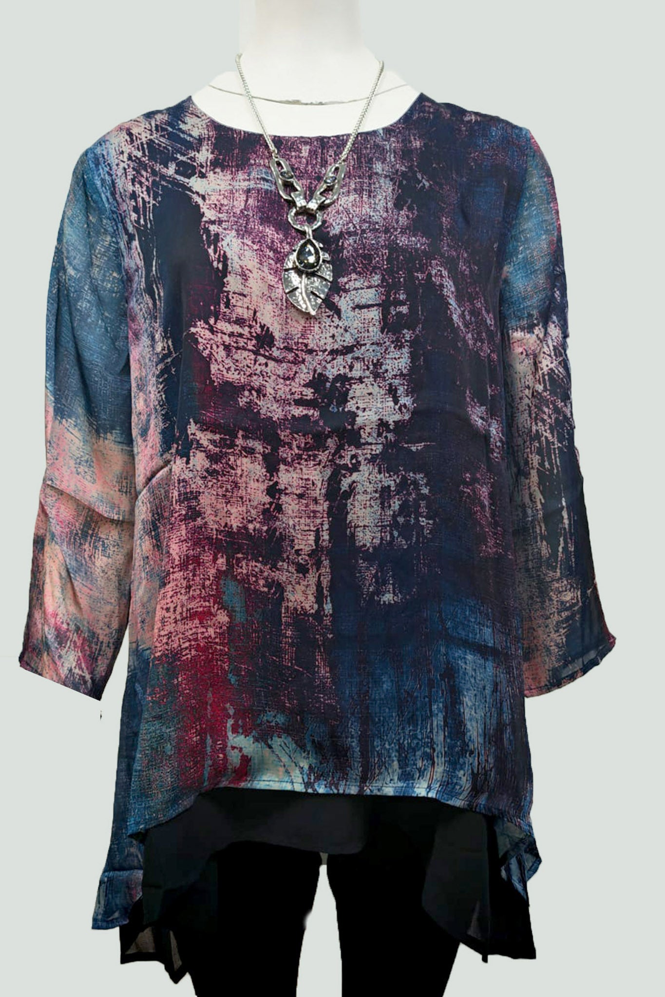 Multi-Coloured Printed Silk Touch Double Layered Top