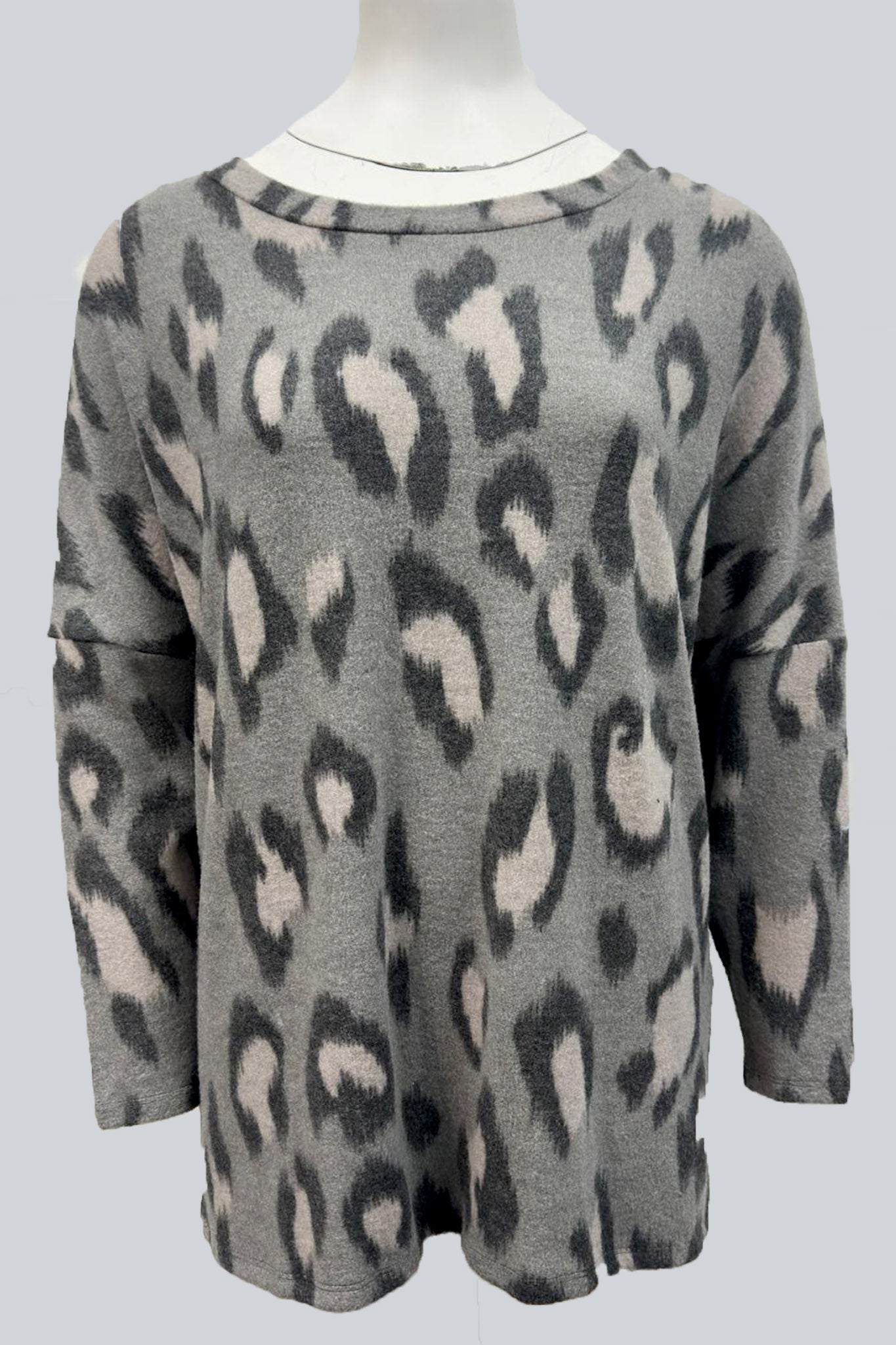 Soft Touch Animal Print Oversized Top