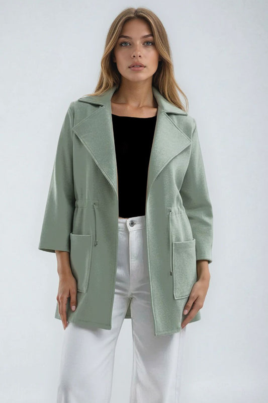 Drawcord Waist Large Pocket Jacket