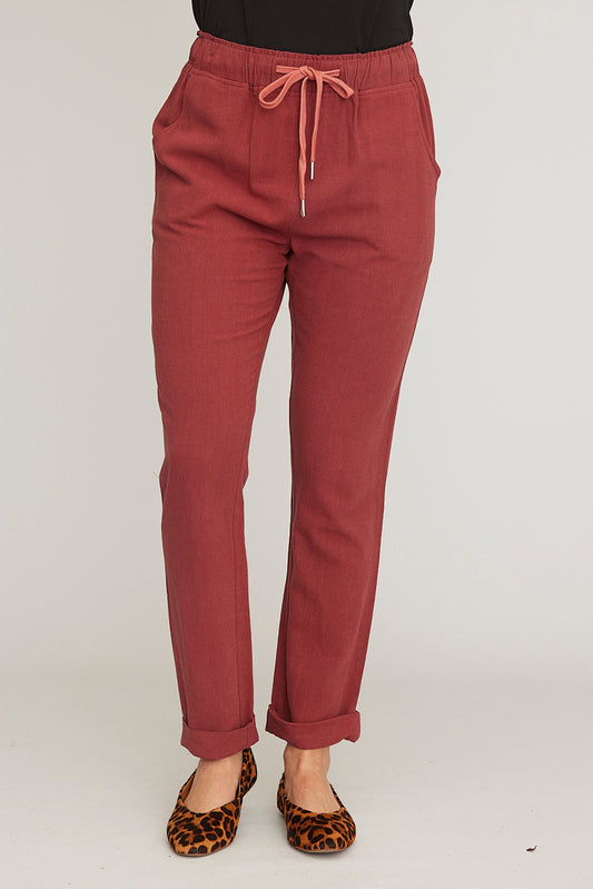 Straight Leg Drawstring Waist Trousers