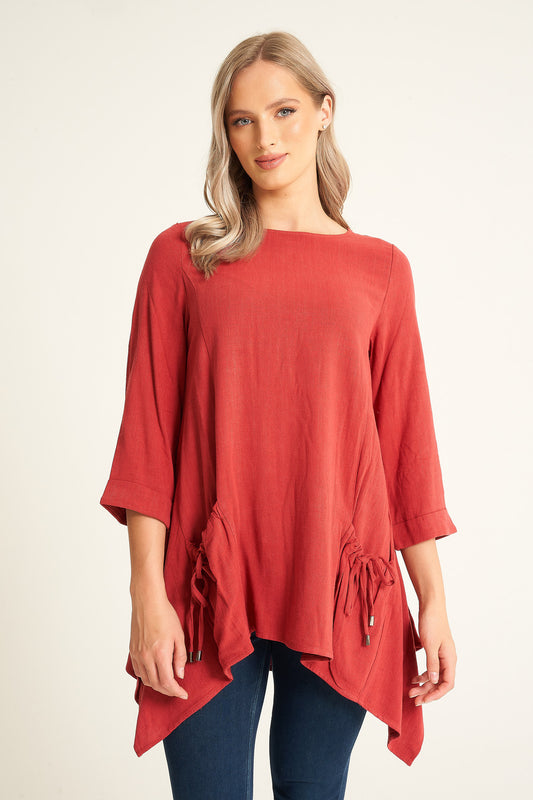 Three Quarter Sleeve Front Pocket Tunic