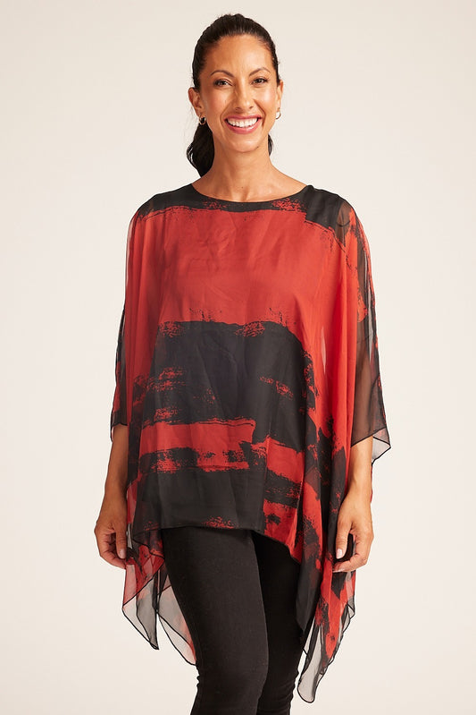 Silk Touch Layered Cape Top