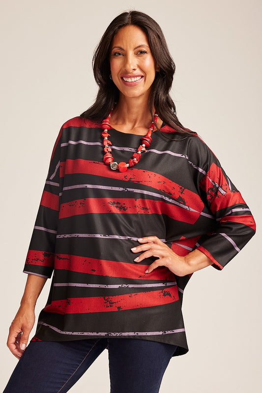 Diagonal Striped Printed Loose Fit Top