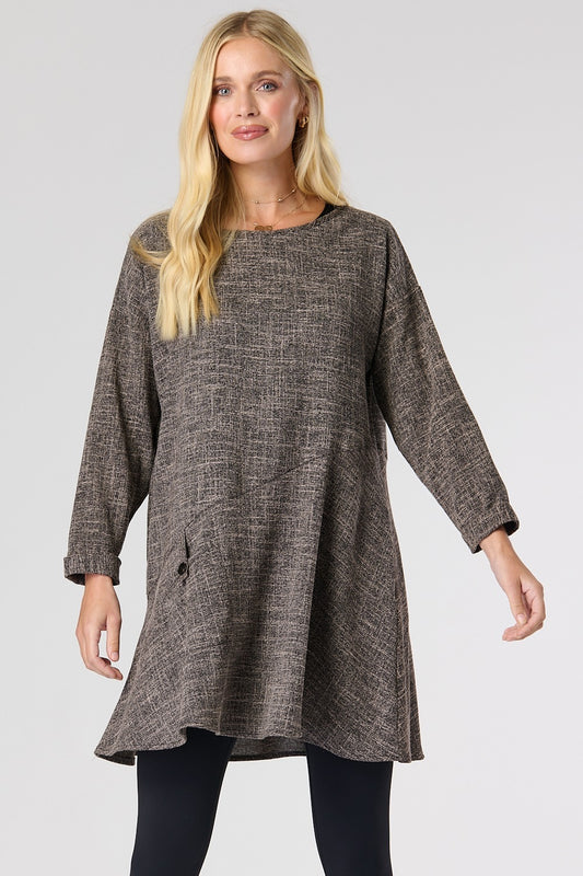 Marl Grey Front Pocket Tunic