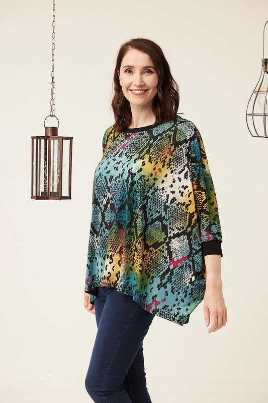 One Size Snake Skin Print Top