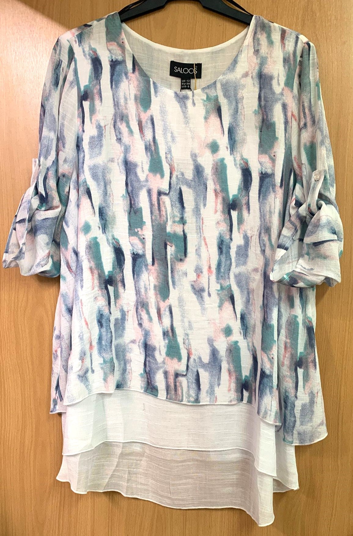 Yellow Abstract Print Double Layered Summer Top