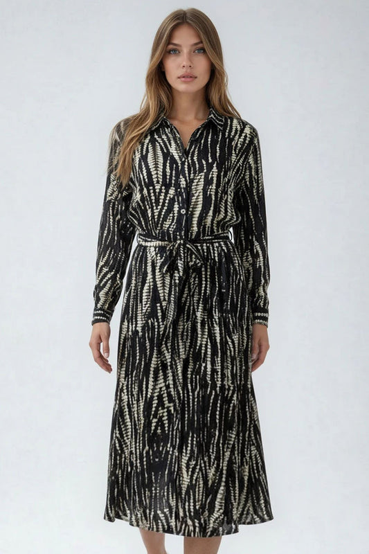 Silk Touch Long Shirt Dress