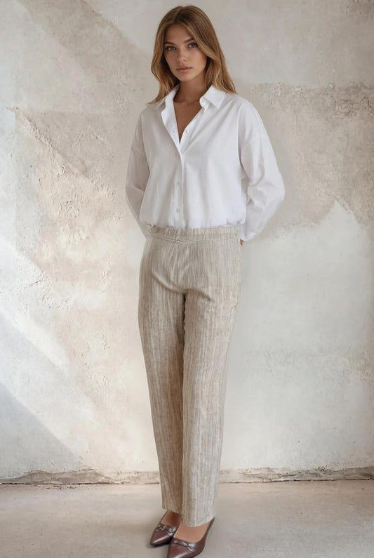 Marble Printed Elasticated Waist Summer Trouser