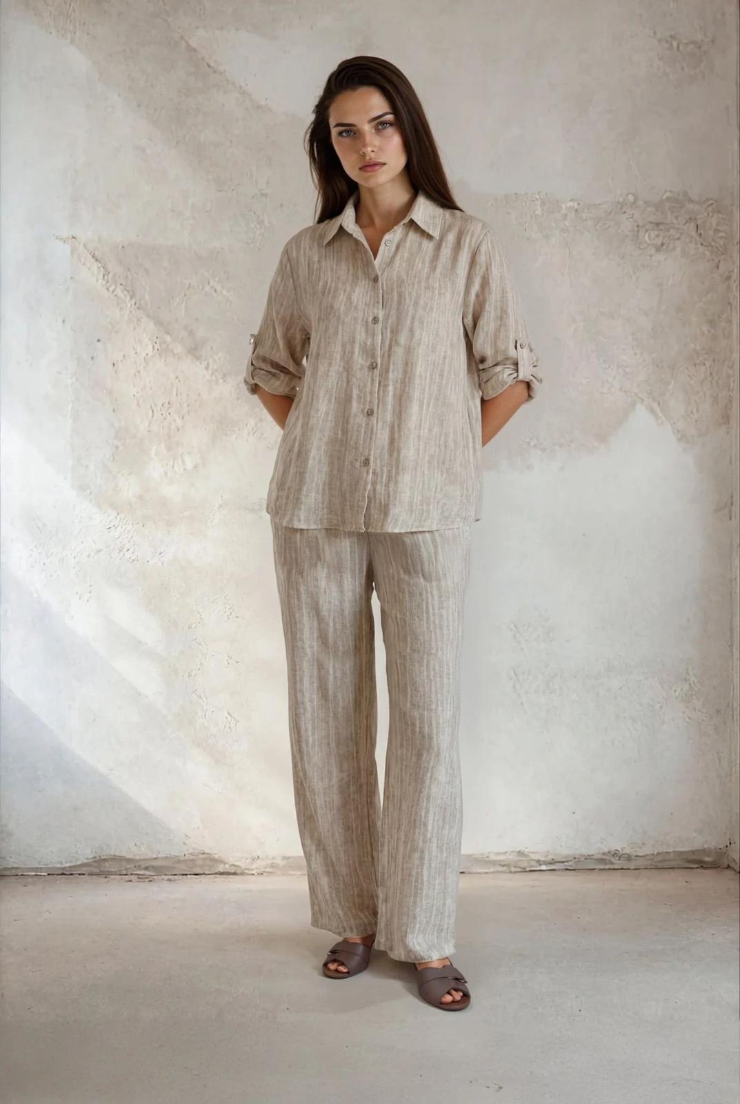 Marble Printed Elasticated Waist Summer Trouser