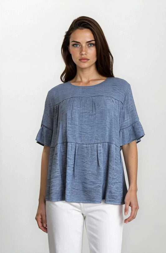 Summer Three Tier Top Flared Sleeves