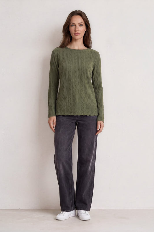 Cable Knit Long Sleeve Top £8.95