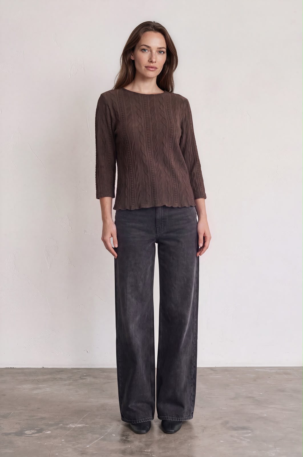 Cable Knit Long Sleeve Top £8.95
