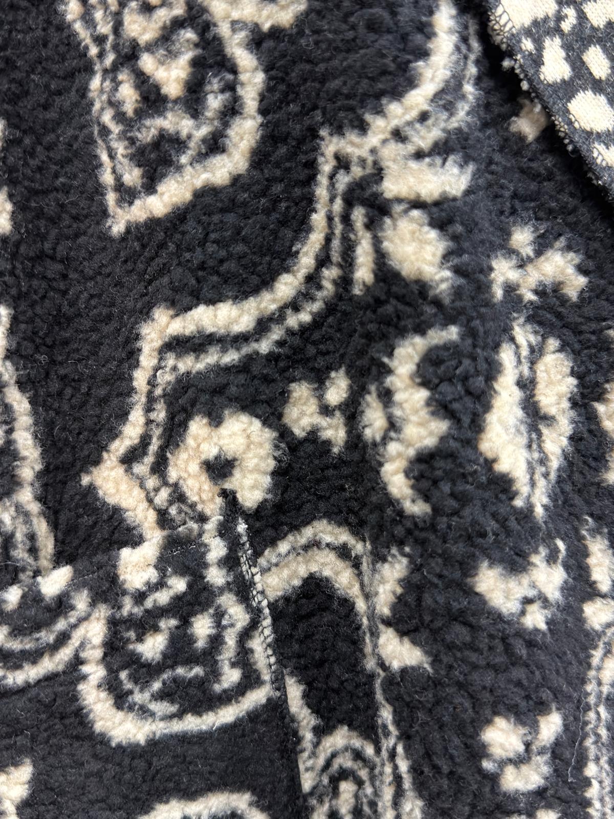 Printed Fleece Textured Waterfall Coat