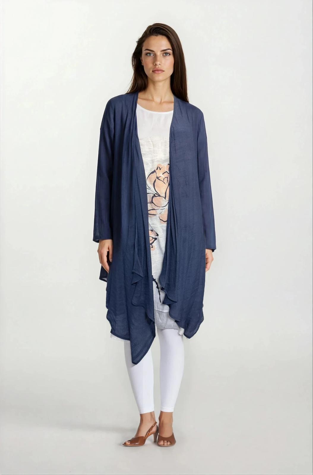 Summer Jacket With Sleeveless Floral Inset Dress