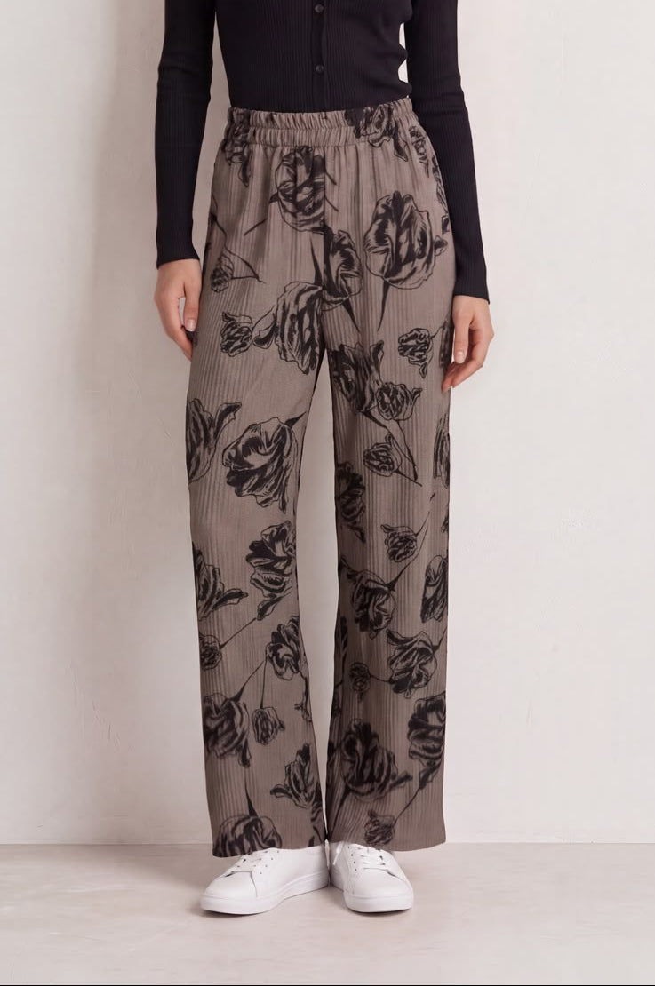 Abstract Floral Crinkle Wide Leg Trousers £9.95