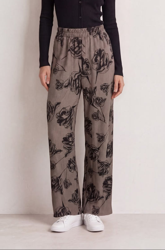 Abstract Floral Crinkle Wide Leg Trousers £9.95