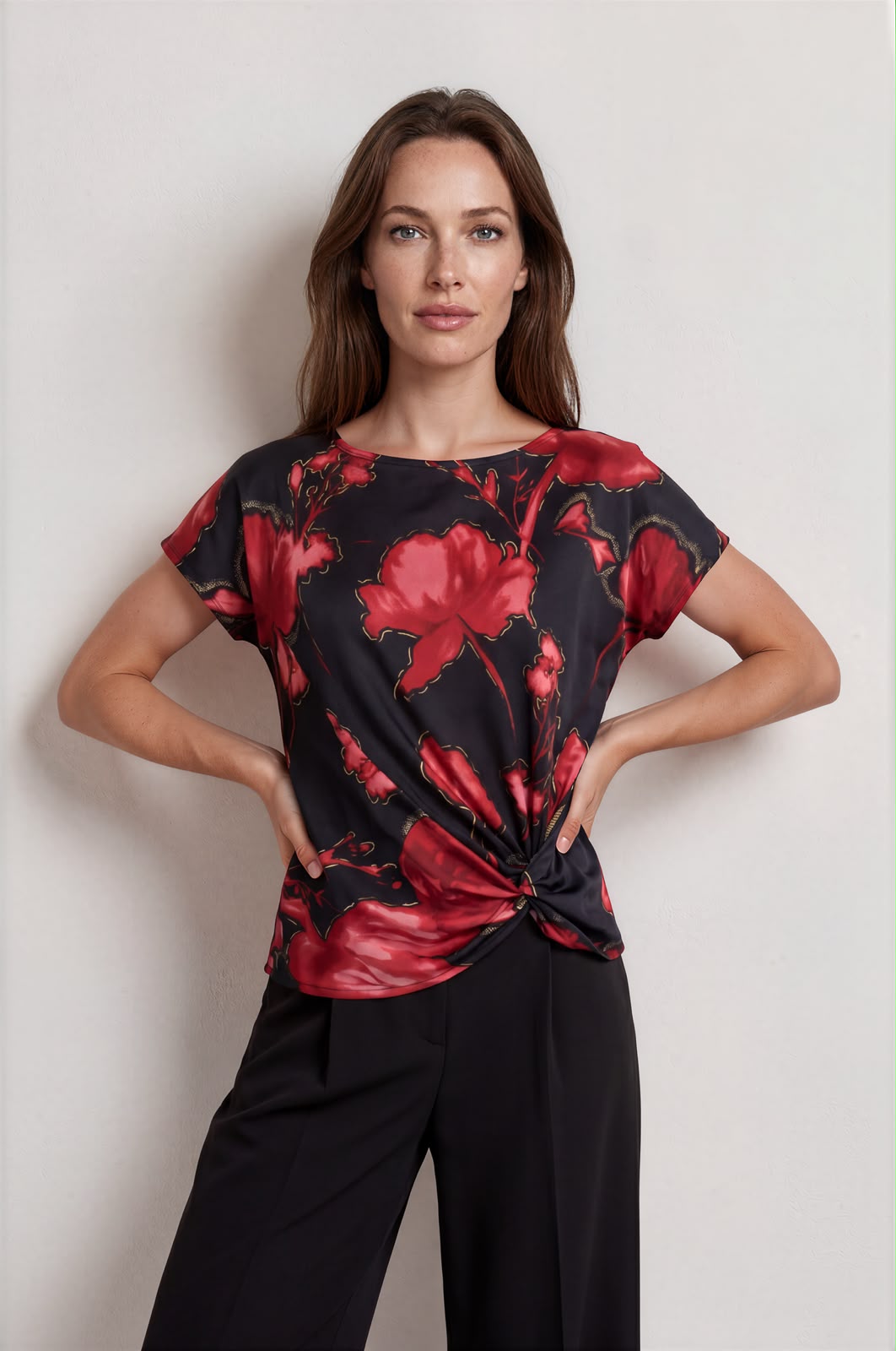 Floral Twist-Front Stretch Top £9.95