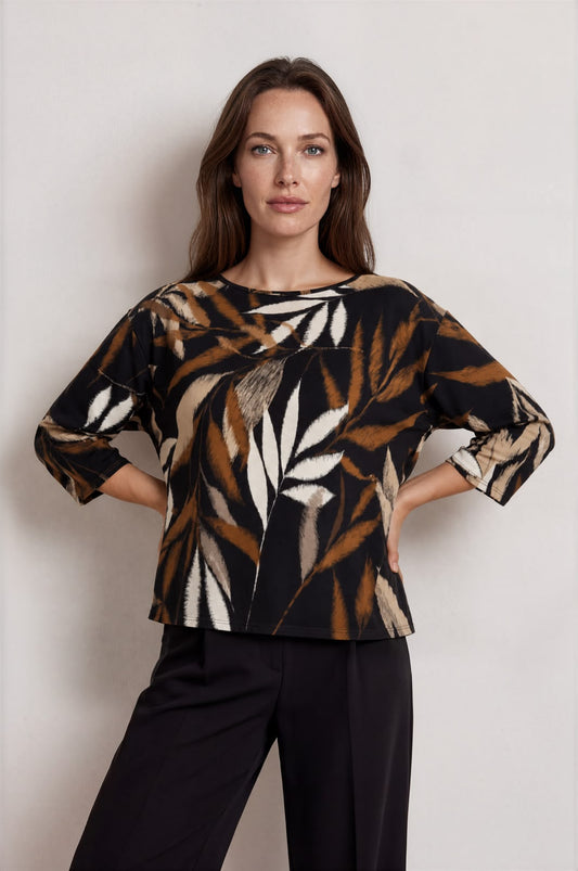 Abstract Foliage Print 3/4 Sleeve Top £9.50