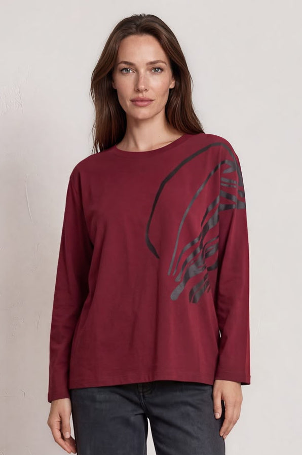 Abstract Graphic Print Long Sleeve Top