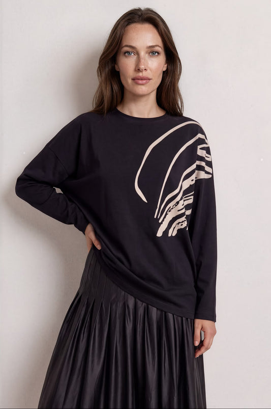 Abstract Graphic Print Long Sleeve Top £10.95