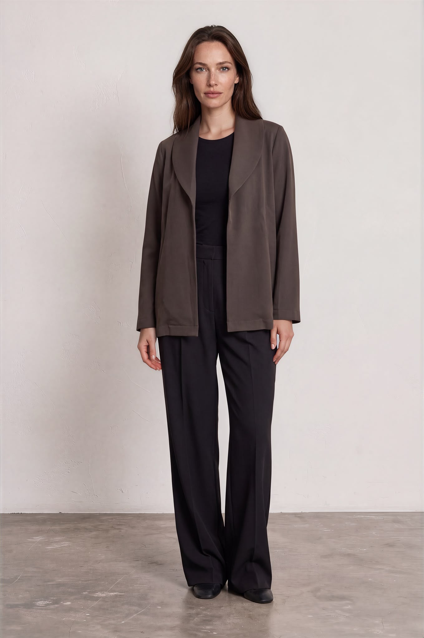 Pleated Tie-Belt Wide Leg Trousers