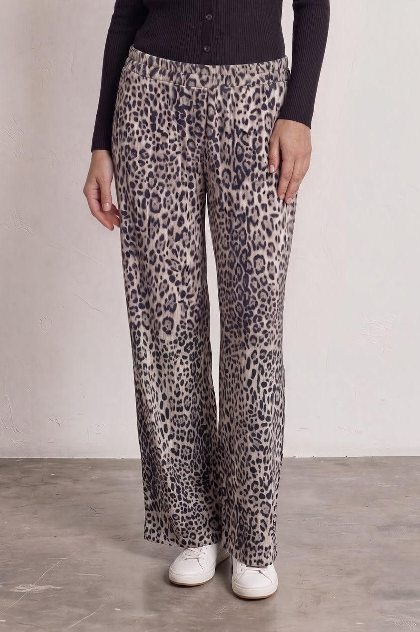 Leopard Print Ribbed Stretch Trousers £8.95