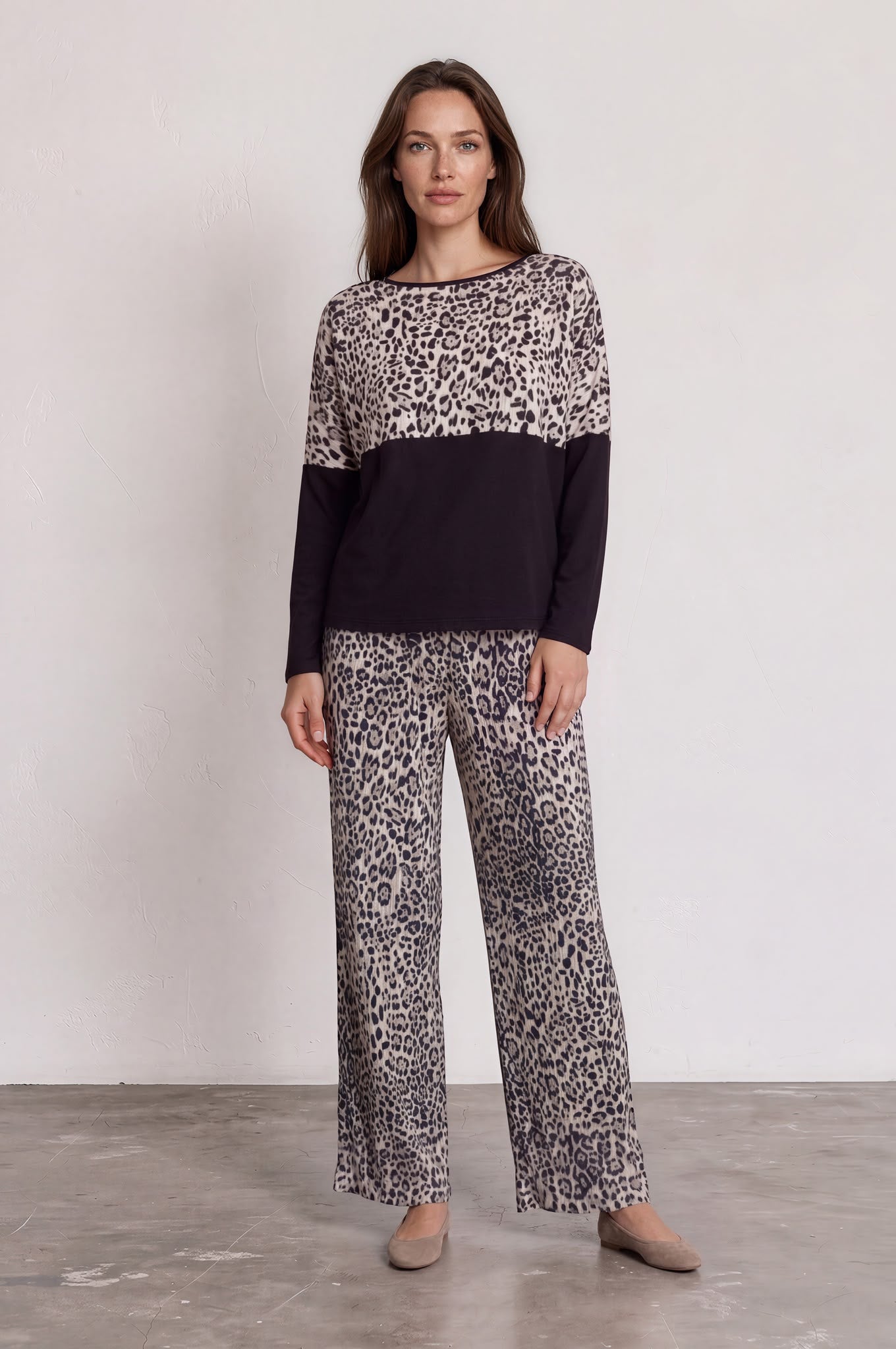 Leopard Print Ribbed Stretch Trousers £8.95