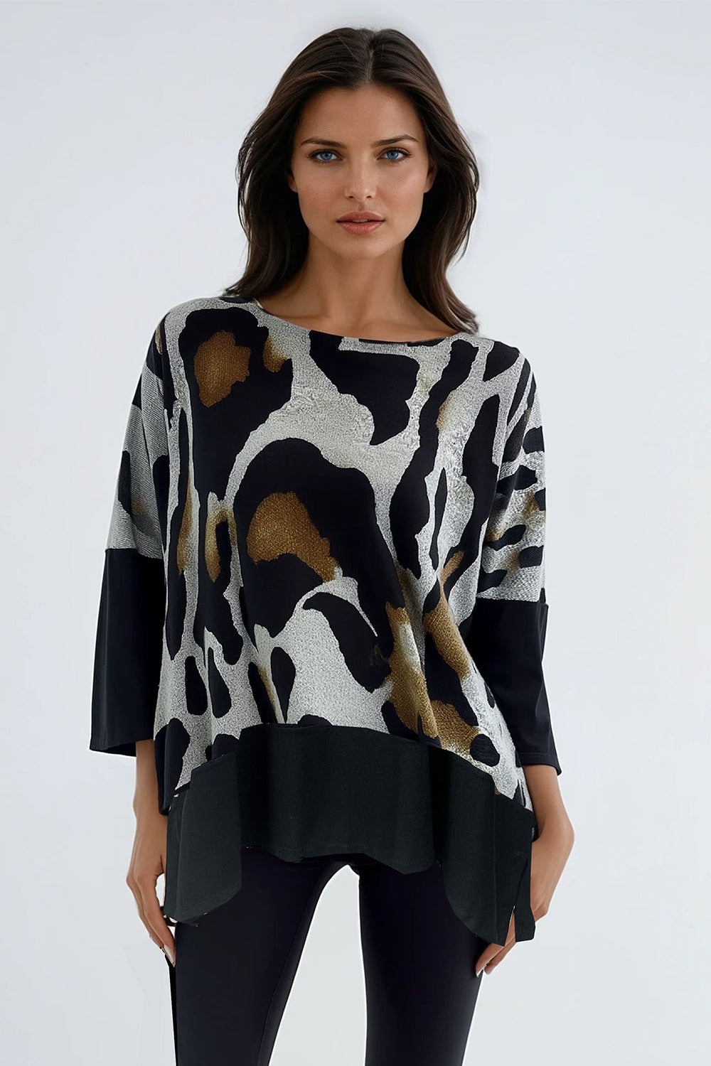 Animal Printed Colour Block Top