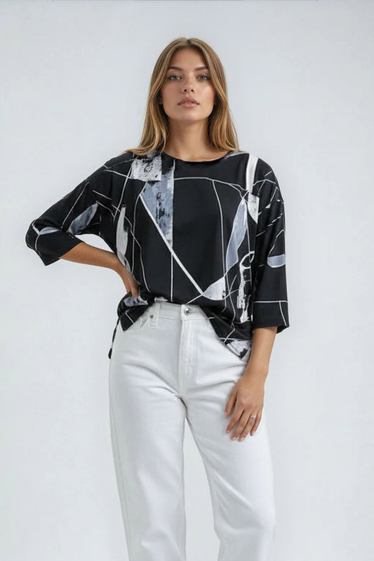 Geometric Printed Loose Fit Top
