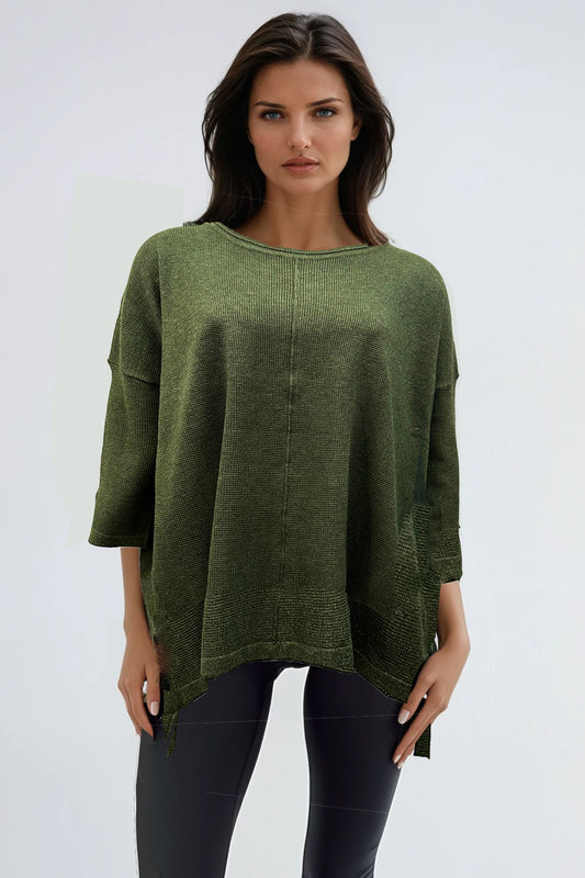 Knitted Elliptical Hem Top