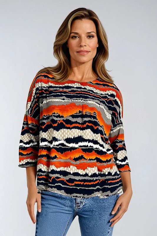 Rust Tie-Dye Loose Fit Top