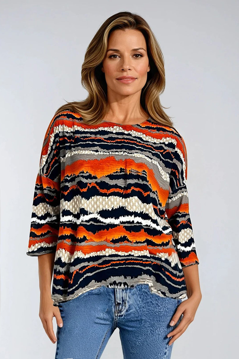 Rust Tie-Dye Loose Fit Top