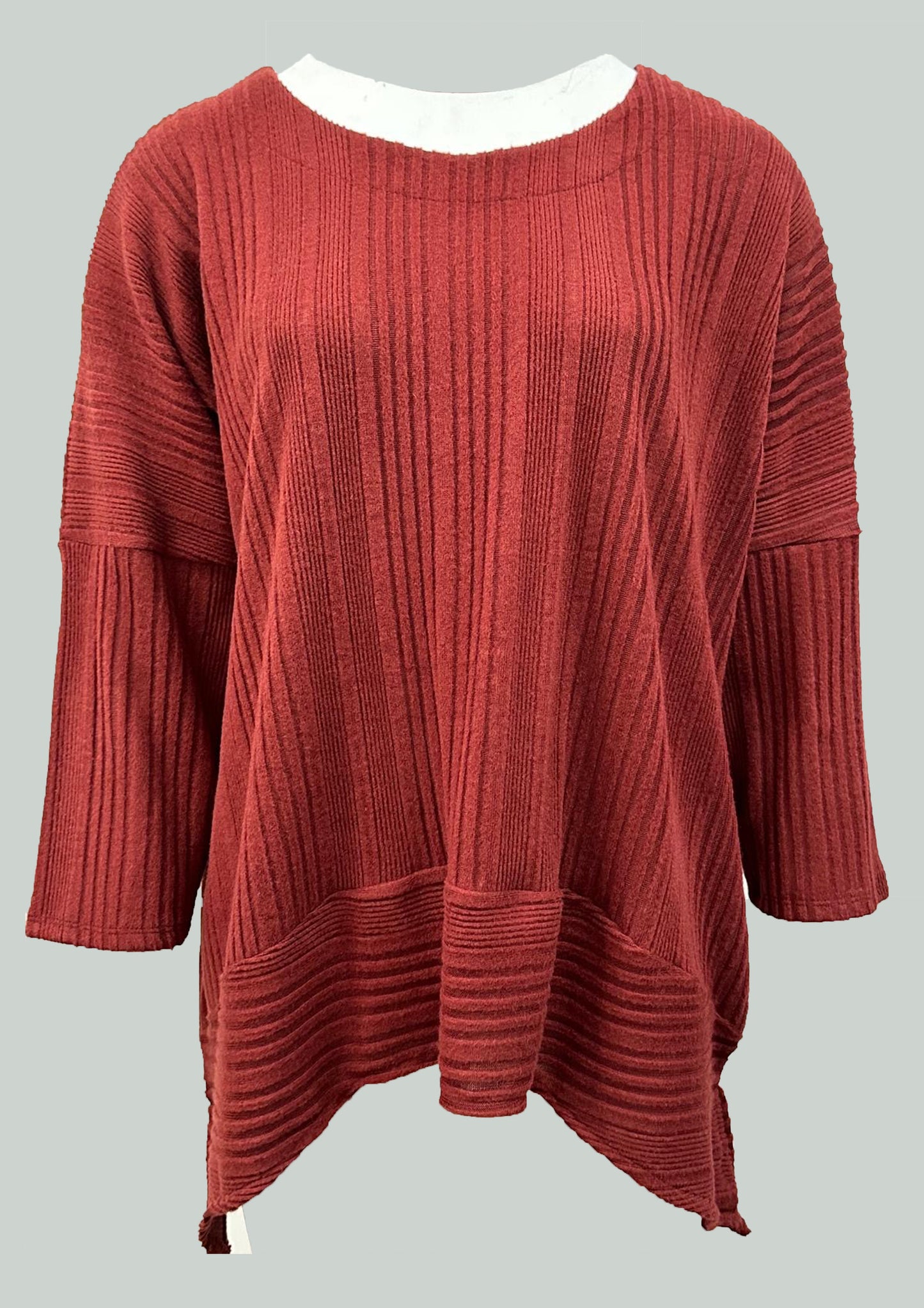 Multi-panelled Striped Velvet Top